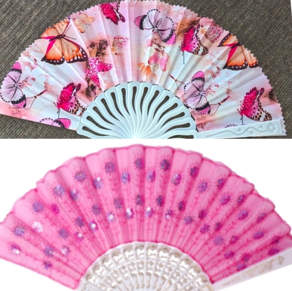 Two hand fans